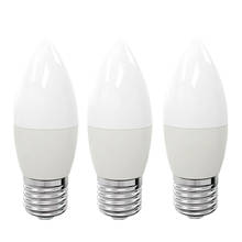 Vela de led e27 e14 220v, lâmpada led para economizar energia, lâmpada incandescente, branca fria, luminária de cristal, branca quente, 10 peças 2024 - compre barato