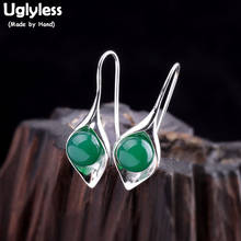 Uglyless Lily of the valley Flower Earrings for Women Gemstones Chalcedony Pearls Earrings Real 925 Silver Floral Brincos E1621 2024 - buy cheap