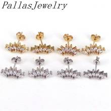 10Pairs CZ Zircon Micro Paved Crown Stud Earrings For Women Party Jewelry Top Quality 2024 - buy cheap