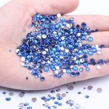 Dark Blue Non Hotfix Resin Rhinestones 1000-10000pcs 2-6mm Round Flatback Glue On Chatons DIY Scrapbook Nails Art Accessories 2024 - buy cheap