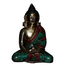 China Old Beijing Old Goods  Nepalese Green Pine Inlaid Pure Copper Buddha Decoration Statue 2024 - buy cheap