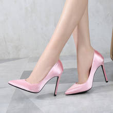Spring And Autumn High Heel Pointed Toe Thin Heeled Sweet Shoes Woman Dress shoes High Pumps Shallow Super Big Size 2024 - buy cheap
