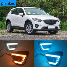 1Pair DRL For Mazda cx-5 cx5 2012 2013 2014 2015 2016 led daytime running light turn signal yellow 12V fog lamp 2024 - buy cheap