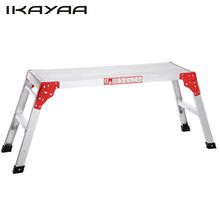 iKayaa Ladder Bench Folding Aluminum Work Platform Hop Up Working Bench Step Ladder 225LB Capacity home use tools 2024 - buy cheap