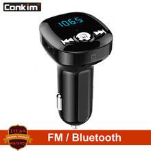 Conkim FM передатчик Bluetooth Handsfree автомобильный комплект Автомобильный аудио mp3-плеер с 2.4A двойной USB Автомобильное зарядное устройство Поддержка U диск/TF карта 2024 - купить недорого