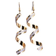 Long Drop Spiral Drop Earrings Women Girls Gold Black Female Color Pendant Earring Fashion Ear Jewelry 2024 - buy cheap