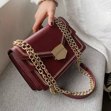 Vintage Square Crossbody Bag 2020 Fashion New High quality PU Leather Women's Designer Handbag Lock Chain Shoulder Messenger Bag 2024 - buy cheap