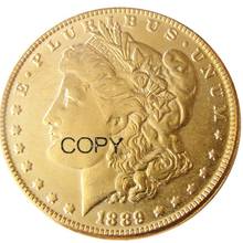 US 1889cc Morgan Dollar Gold Plated Copy Coins 2024 - buy cheap