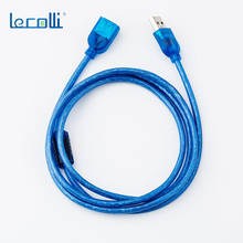 Male To Female Data Cable Extension Cable Copper Core USB2.0 Male To Female Data Cable Transparent Blue Usb Extension Cable 2024 - buy cheap