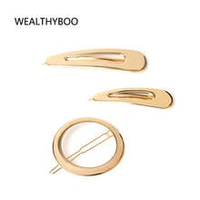 Pinzas para el pelo geométricas de Metal fáciles de combinar, Clips simples para fiesta, accesorios de joyería, tocados para mujer, pasadores de ombré, horquilla 2024 - compra barato