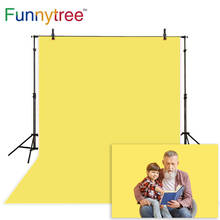 Funnytree-fondo fotográfico de vinilo para bebé, telón de fondo para fotografía de Año Nuevo, color amarillo sólido, photozone 2024 - compra barato