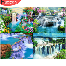 Huacan pintura por números cachoeira paisagem pintada à mão arte para parede pinturas por números kits natureza presente exclusivo 2024 - compre barato