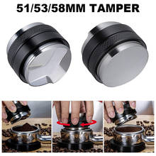 Tampa de café expresso de aço inoxidável, tampa angular 51/53/58mm com base plana e inclinação de três ângulo, martelo em pó ajustável 2024 - compre barato