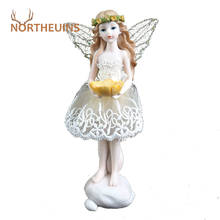NORTHEUINS Resin Lace Flower Fairy Girl Figurines Nordic Creative Fairy Maiden Statue Desktop Decoration Home Room Decor Gifts 2024 - buy cheap