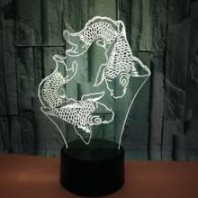 New Fish Color 3d Night Light Led Acrylic 3d Illusion Light Touch Remote Control Creative Visual usb Night Lamp 2024 - buy cheap