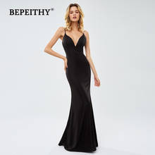 Bepeithy robe de soiree profundo decote em v longo vestido de noite festa elegante sexy em linha reta preto vestidos de baile 2021 2024 - compre barato