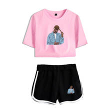Rapper Tupac 2pac Sexy 2 Piece Set Women Conjunto Feminino Women Crop Top and Shorts Set Two Piece Outfits Matching Sets 2024 - buy cheap