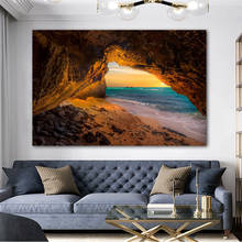 RELIABLI-carteles artísticos de paisaje de piedra de playa de mar, imágenes en lienzo, pintura, arte de pared para sala de estar, decoración moderna sin marco 2024 - compra barato