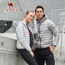 CAMEL Official Original Goose Down Jacket Coat Women Men Windproof Ultra Light Thin Hiking Outdoor Hooded Short Winter Jackets 2024 - buy cheap