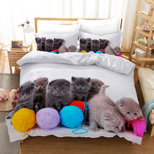 Printing Cute cartoon Wool cat dog Beddings kids Duvet cover Set child Bedclothes 150x200 bedding-set-cover single double Bed 2024 - buy cheap
