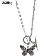 Женское винтажное ожерелье из серебра 925 пробы с подвеской-бабочкой 2024 - купить недорого