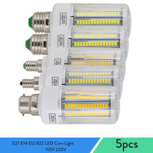 5Pcs LED Corn Light Bulbs E27 E14 E12 B22 White Lamp Ampoule for Home Bedroom Replace 50W Incandescent AC 220V 110V 2024 - buy cheap