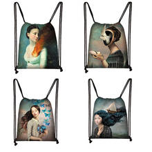 Элегантная Дамская сумка на шнурке, женский рюкзак Шекспира, вместительная сумка для хранения для путешествий, сумка для книг для девочек, подарок 2024 - купить недорого