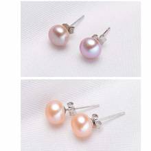 Genuine Natural Pearl Stud Earrings For Women 100%  Stud Earrings Fashion Freshwater Pearl Earring Jewelry Gift for Women 2024 - buy cheap