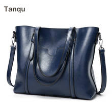New Tanqu Women bag Oil wax Women's Leather Handbags Luxury Lady Hand Shoulder Bags With Purse Pocket messenger bag Big Tote 2024 - compre barato