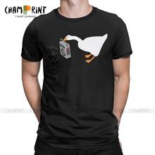Untitled Goose с бумбоксом радио игра футболка для мужчин 100% хлопок Юмористические футболки с округлым вырезом короткий рукав одежда подарок идея 2024 - купить недорого