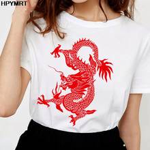 Korean fun new summer Ulzzang cute dragon punk Gothic t-shirt female clothes top hip hop vintage print Harajuku women t shirt 2024 - buy cheap