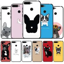 cute french bulldog black Silicone Phone Case For honor 30 20 Pro 8 8X 9 10 20 Lite Mate 10 20 30 Lite Pro cover 2024 - buy cheap