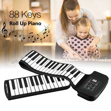 88 teclas de silicone flexível dobrável teclado de piano mão-rolamento piano dobrável portátil com bateria sustentar pedal teclado de piano 2024 - compre barato