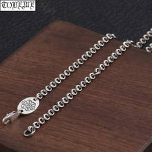 Ожерелье из 100% серебра 925 пробы, тибетское ожерелье 3 мм с шестью надписями, ожерелье из серебра 925 пробы с буддистским Ом, ожерелье с мантрами для кулонов 2024 - купить недорого