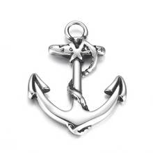Stainless Steel Anchor Pendant Polished Charms 4mm Hole DIY Neckalce Pendants Hook Accessories Jewelry Making Supplies 2024 - buy cheap