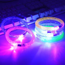 Pulseira com luzes de led, bracelete brilhante de natal, festa luminosa 2024 - compre barato