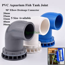 Tubo de PVC para acuario, Conector de drenaje de codo de 90 °, rosca de desbordamiento, juntas de suministro de tanque de agua, 1/2 "~ 1,5", disponible en 5 tamaños, 1 unidad 2024 - compra barato