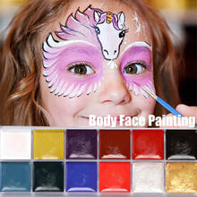 12 Colors Facial Art Paints Set Tattoo Halloween Party Makeup Stage Show Fancy Children Festival Performances Pigment with Brush 2024 - buy cheap