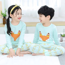 Conjunto de roupas infantis inverno, pijama para meninos e meninas, roupa de dormir de algodão para crianças, 2 peças 2024 - compre barato