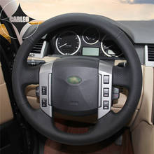 Funda para volante de coche, accesorio para Land Rover Freelander 2 07-2012 Discovery 3 04-09, cuero negro auténtico, costura, soporte personalizado 2024 - compra barato