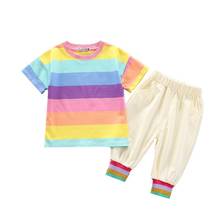 Baby Girls Clothes Children Summer Cotton Striped T Shirts Shorts 2Pcs/sets Infant Kids Fashion Toddler Out Clothing Tracksuits 2024 - buy cheap