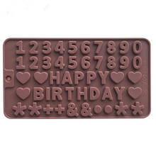 Moldes de silicona con letras y corazones números para Fondant, moldes de silicona para Chocolate, herramientas de decoración de pasteles horneados molde para Fondant 2024 - compra barato