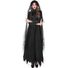 Gothic Death female ghost Witch suit Vampire bride Death goddess cosplay halloween costumes women Dress With Headdress Hat 2024 - buy cheap