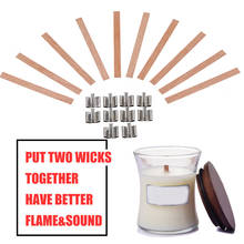 Vela wicks 10 pçs/set diy encerado wicks algodão núcleo de madeira sem fumaça fontes de óleo lâmpadas decoração casa trança 2024 - compre barato