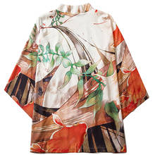 Kimono feminino japonês yukata feminino roupas asiáticas peixinho estampado cardigan camisa feminina tradicional kimonos haori 2021 2024 - compre barato