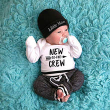 New Newborn Baby Boy Clothes Letter Print Romper Tops +Long Pants+Hat 3PCS Outfits Long Sleeve O-Neck Fashion Baby Sets 2024 - buy cheap