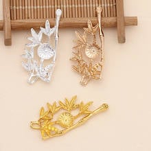 20 Pieces/Lot 21x47mm Filigree Flower Leaf Metal Material Base Setting Embellishment  Jewelry Accessories 2024 - buy cheap