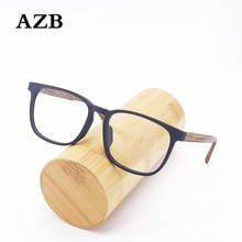 AZB Men Optical Eyeglasses Frames Wood Square Prescription Eyeglasses Glasses Frame with Clear Lens Spectacle oculos de grau 2024 - buy cheap