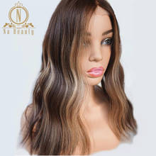 Brown And Blonde Highlight Wig 13x4 Lace Front Wigs Ombre Colored Human Hair Water Wave Wig Pre Plucked Women Bleached Knots 180 2024 - buy cheap