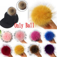 Furling-Bola de pompón esponjosa de piel de mapache para Bayby, accesorios para sombreros y bufandas, DIY, 12CM, 1 unidad 2024 - compra barato